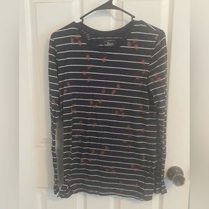 BASS Long Sleeved Striped Leaf Shirt